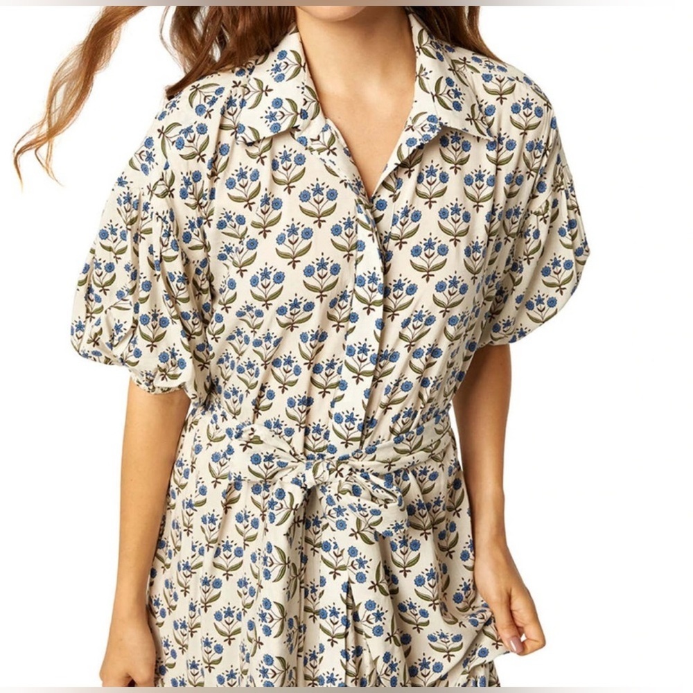 Misa Los Angeles Daniela Floral Maxi Puff Sleeves Button Front S Cottagecore - Picture 3 of 12